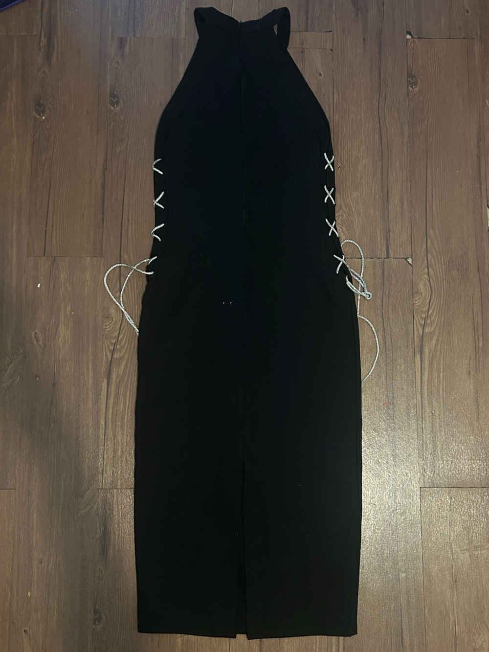 Forever 21 Black Halter Dress with Side Lace-Up Detail